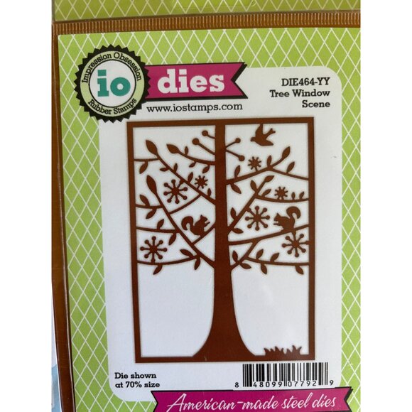 Set Of 4 IO Stamps Craft Dies - Owl Frame Fall Leaf Tree Window & Serendipity Se - Picture 6 of 12